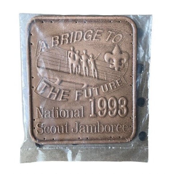 SEALED Boy Scouts BSA 1993 Bridge to the Future Leather Patch - Picture 1 of 4